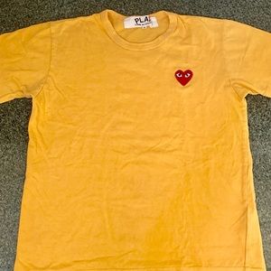 Adult small Comme Des Garçons, mustard yellow tee